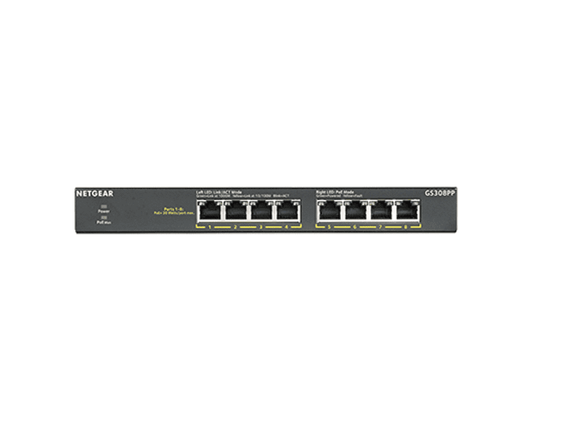 Netgear GS308PP SOHO 8-Port Gigabit PoE+ Unmanaged Switch