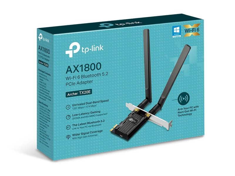 TP-Link ARCHER-TX20E AX1800 Wi-Fi 6 Bluetooth 5.2 PCIe Adapter
