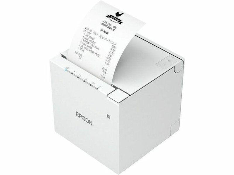 EPSON TM-M30III White Receipt Printer with Built-In USB & Ethernet. Power Supply & Cable Included