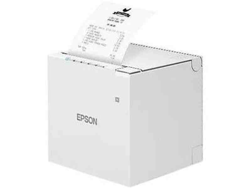 EPSON TM-M30III White Receipt Printer with Built-In USB & Ethernet. Power Supply & Cable Included