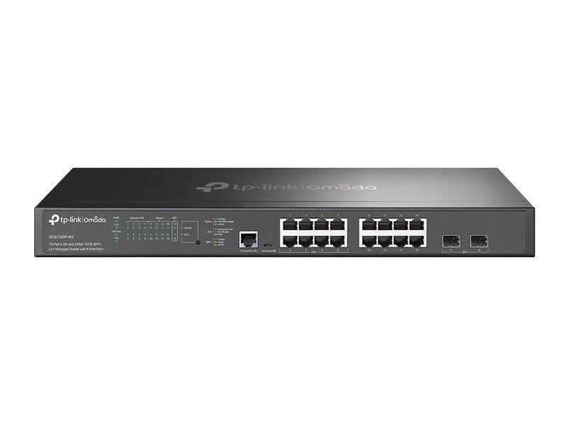 TP-Link SG3218XP-M2 Omada 16-Port 2.5G and 2-Port 10GE SFP+ L2+ Managed Switch with 8-Port PoE+