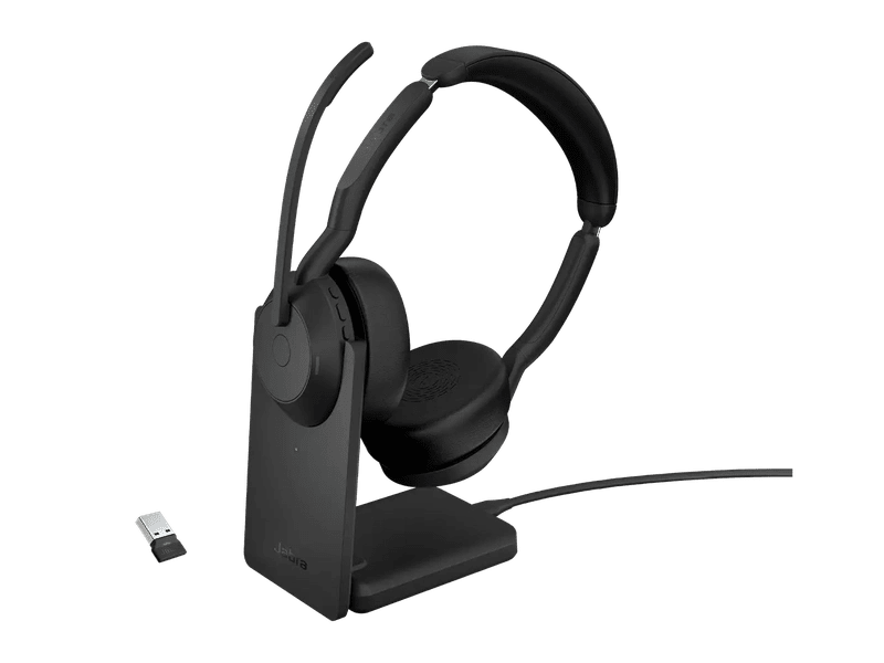 Jabra Evolve2 55 UC Stereo Bluetooth Headset USB + Charging Stand