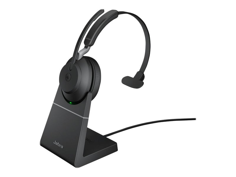 Jabra Wireless Evolve2 65 MS Mono Headset W/Charging Stand + Link 380C BT USB-C