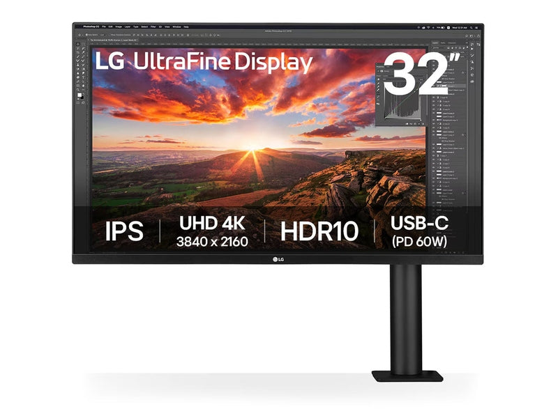 LG UltraFine 32UN880K-B 31.5" 4K UHD HDR10 DCI-P3 95% IPS Monitor with USB-C