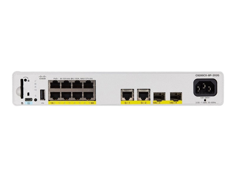 Cisco C9200CX-8P-2X2G-E Catalyst 9000 Compact Switch 8 Port POE+ 240W Essential