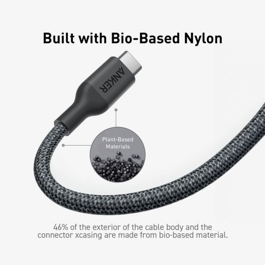 Anker 544 Bio-Nylon USB-C to USB-C Cable 1.8m Black A80F6H11