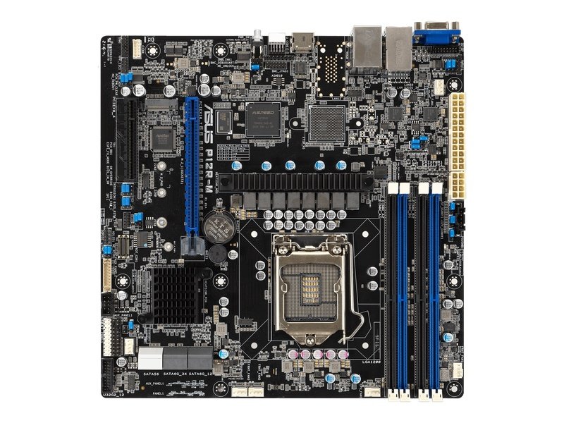 ASUS P12R-M Server Motherboard, Intel® Xeon® E-2300 LGA 1200 Micro-ATX 3YR WTY