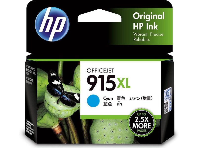 HP 915XL Original High Yield Inkjet Ink Cartridge - Cyan Pack - 825 Pages