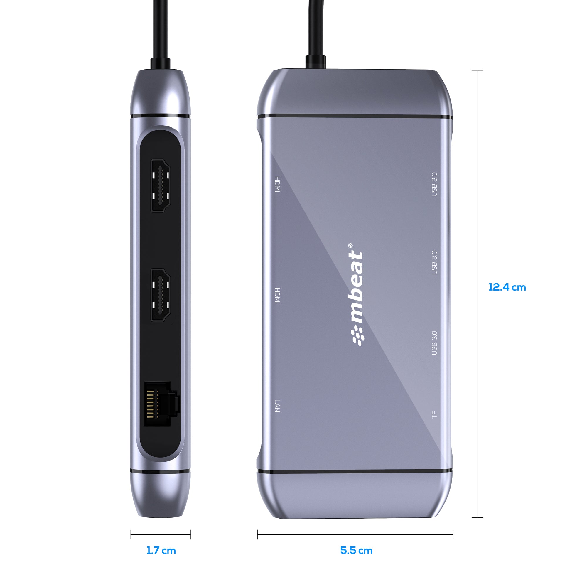 mbeat Elite X11 Dual HDMI USB-C Alt-mode Docking Station, 100W PD