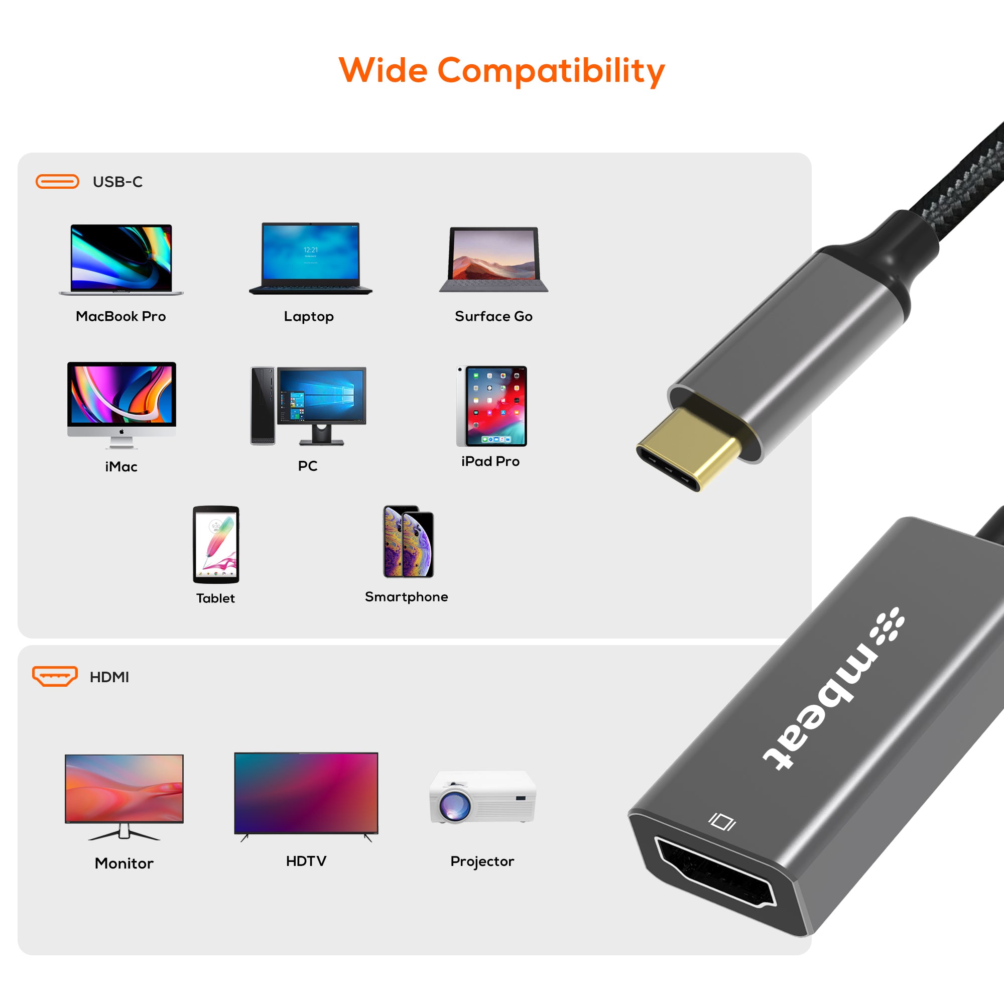 mbeat ToughLink USB-C to HDMI Adapter