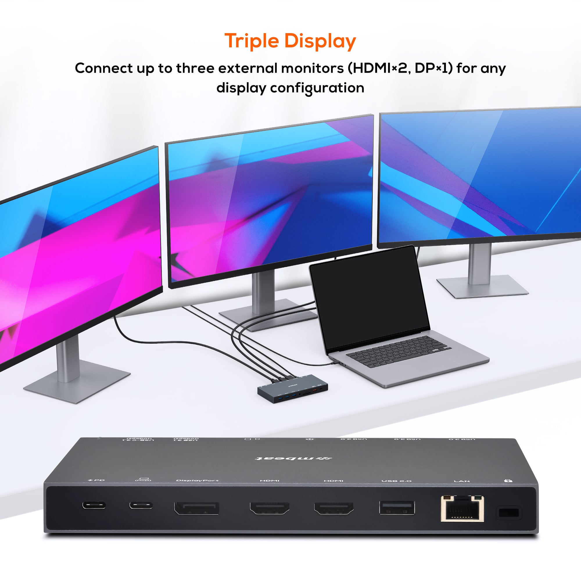 mbeat 15-in-1 Triple Display USB-C Dock