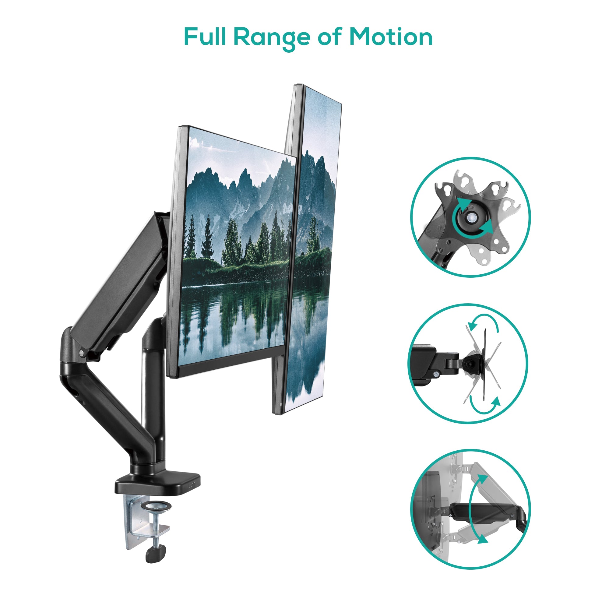 mbeat activiva ErgoLife Dual Monitor Screen Steel Gas Spring Monitor Arm