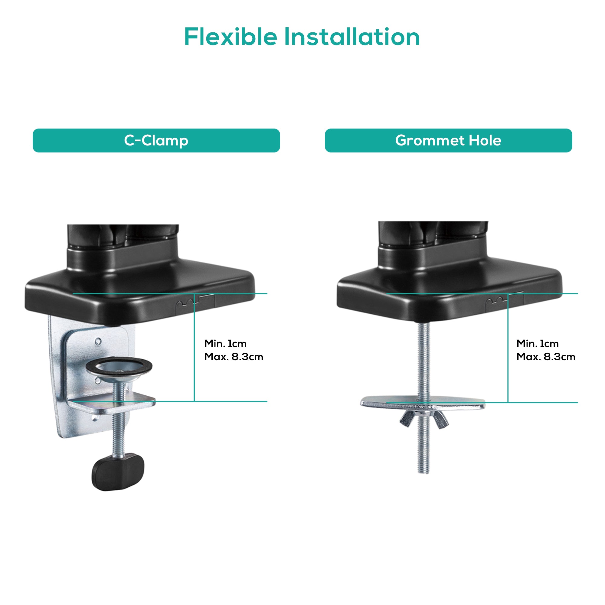 mbeat activiva ErgoLife Dual Monitor Screen Steel Gas Spring Monitor Arm