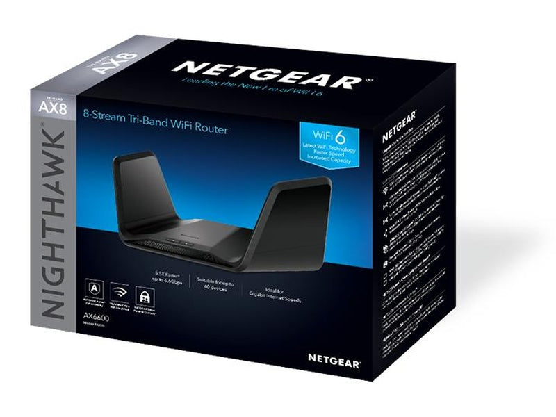 Netgear Nighthawk RAX70-100APS AX6600 AX8 8-Stream Tri-Band WiFi 6 Router