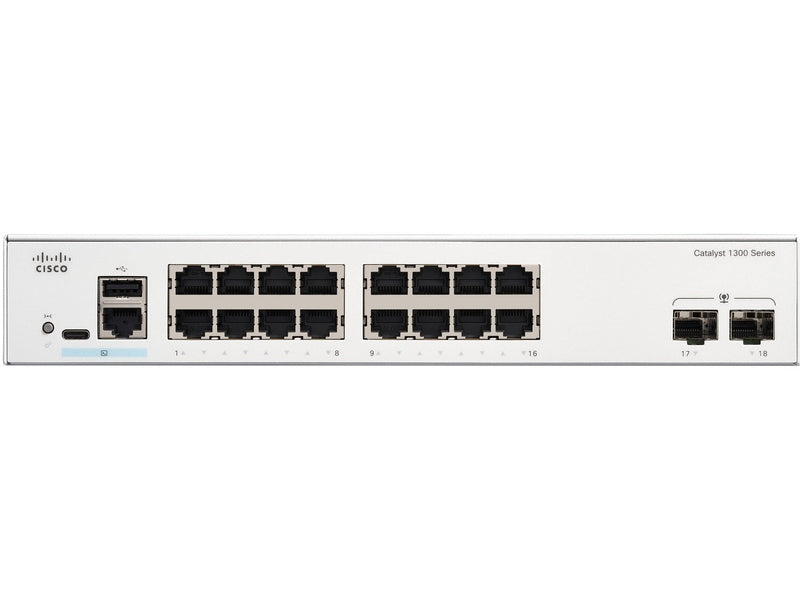 Cisco Catalyst 1300 16-port GE 2x1G SFP Switch