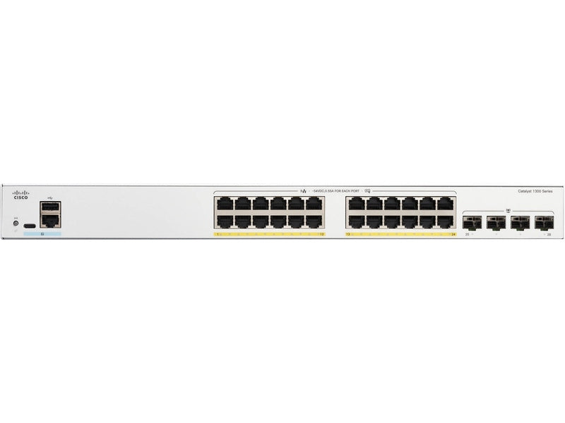 Cisco Catalyst 1300 24-port GE Full PoE 4x1G SFP Switch