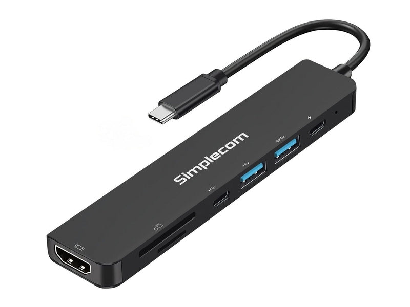 Simplecom CH547 USB-C 7-in-1 Multiport Adapter USB Hub HDMI Card Reader PD