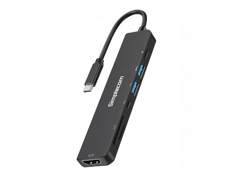 Simplecom CH547 USB-C 7-in-1 Multiport Adapter USB Hub HDMI Card Reader PD