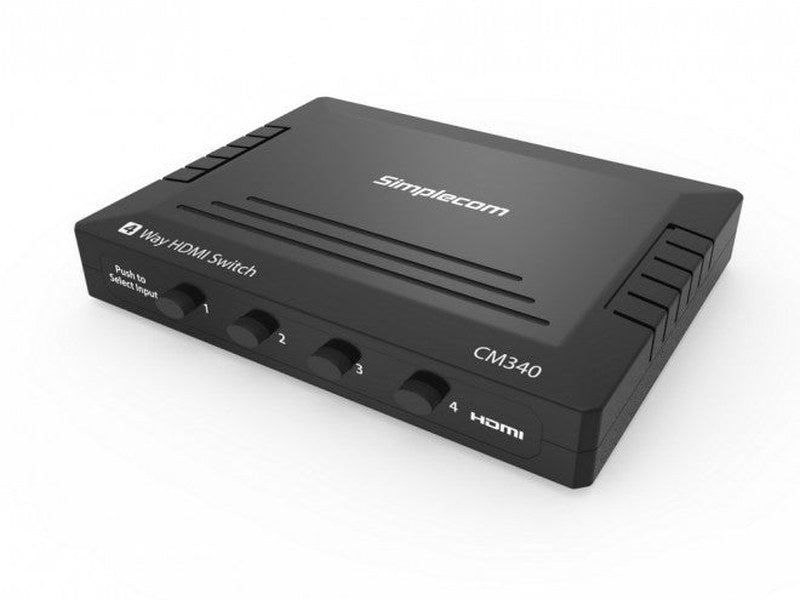 Simplecom CM340 Mechanical 4 Way HDMI Switch Box 4 Port 4K UHD HDCP