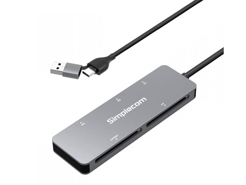 Simplecom CR407 5-Slot SuperSpeed USB 3.0 and USB-C to CFast/CF/XD/SD/MicroSD Card Reader