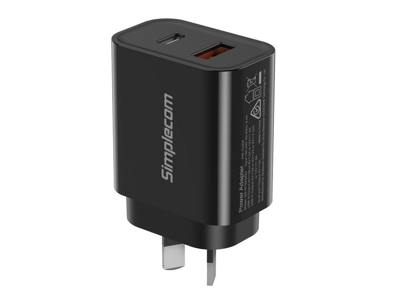 Simplecom CU220 Dual Port PD 20W Fast Wall Charger