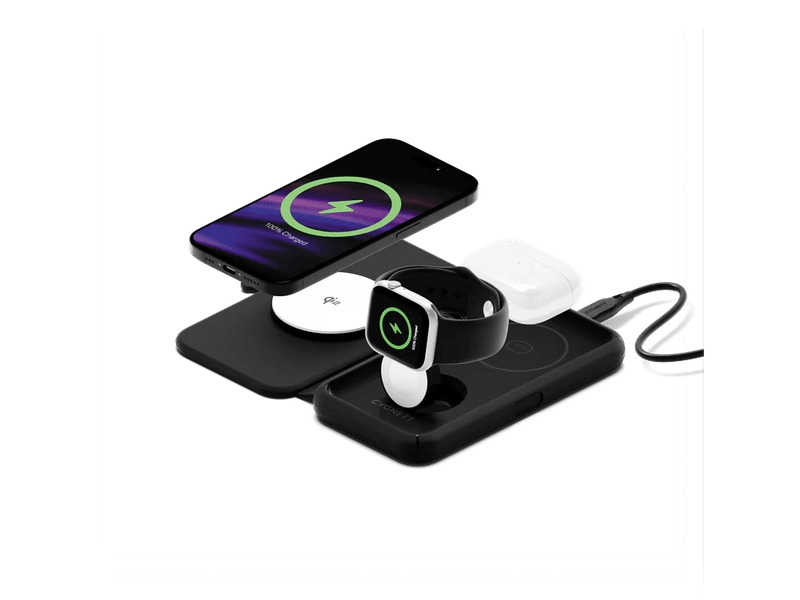 Cygnett MagTravel 15W 3-in-1 Wireless Charger - BlacK CY4530WIRDE