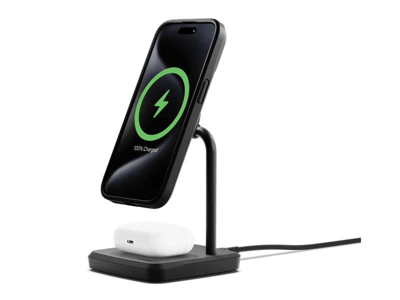 Cygnett ChargeBase 2-in-1 Magnetic Wireless Charger - Black CY4653PPWIR