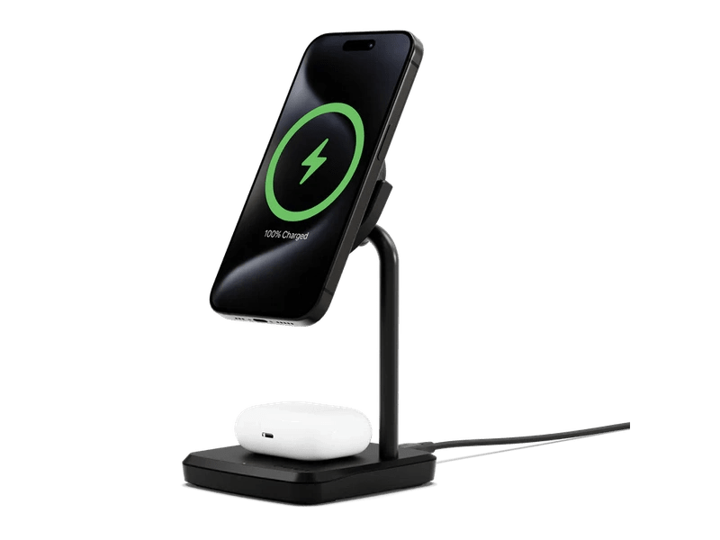 Cygnett ChargeBase Qi2 2-in-1 Magnetic 15W Wireless Charger - Black