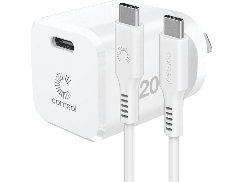 Comsol 20W USB-C Wall Charger + 1.2M USB-C Cable