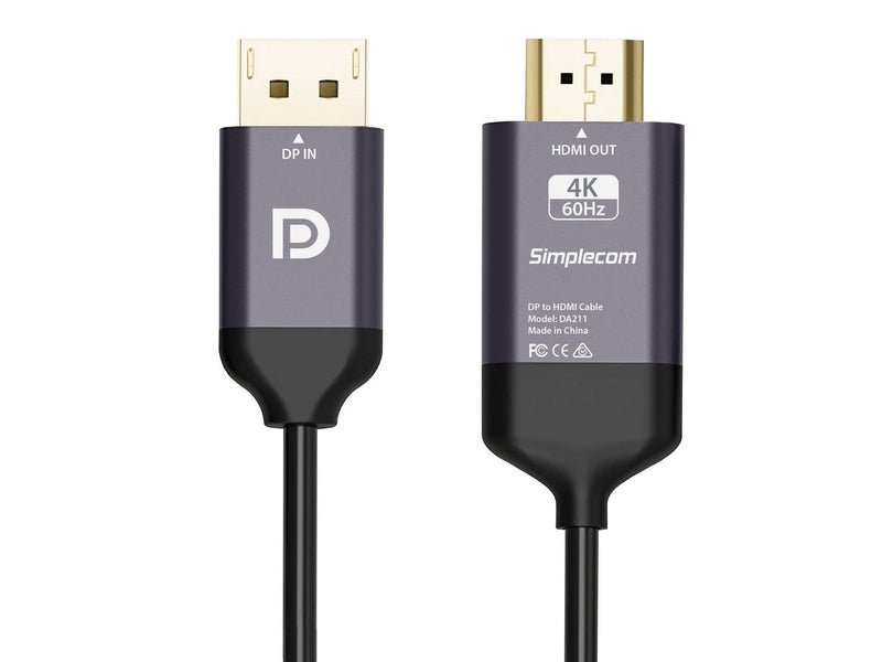 Simplecom DA211 Active DisplayPort to HDMI 2.0 Cable 2M 4K@60Hz