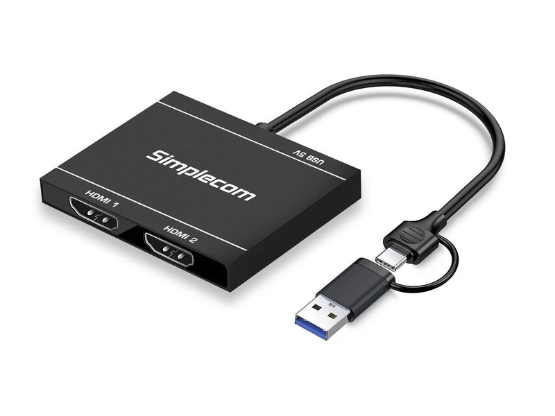 Simplecom DA327 USB 3.0 or USB-C to Dual HDMI Display Adapter