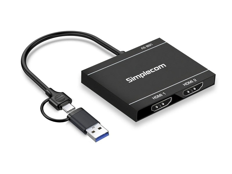 Simplecom DA327 USB 3.0 or USB-C to Dual HDMI Display Adapter