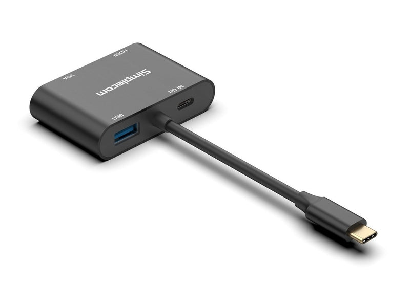 Simplecom DA440 4-in-1 USB-C Multiport Adapter with Power Delivery USB 3.0 VGA HDMI