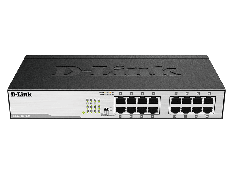 D-Link 16-Port Gigabit Unmanaged Desktop Switch with 16 Gigabit Ports