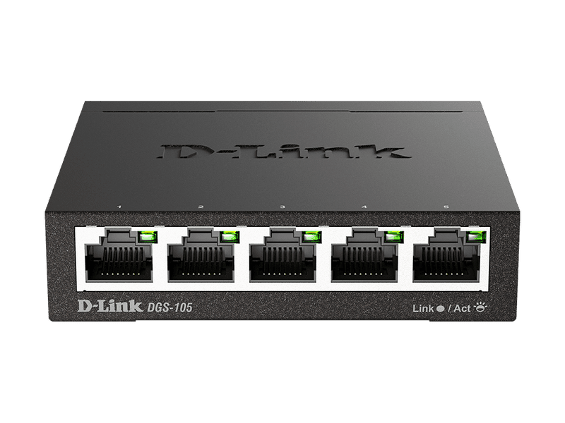 D-Link 5-Port Gigabit Unmanaged Desktop Switch with 5 RJ45 Ports