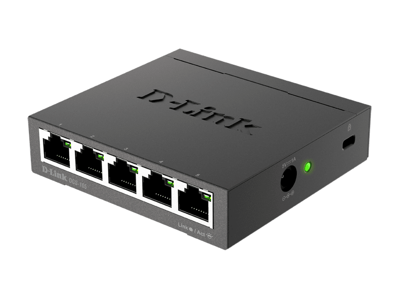 D-Link 5-Port Gigabit Unmanaged Desktop Switch with 5 RJ45 Ports