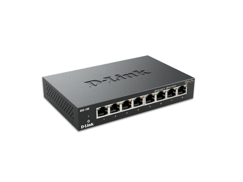 D-Link 8-Port Gigabit Unmanaged Desktop Switch with 8 RJ45 Ports