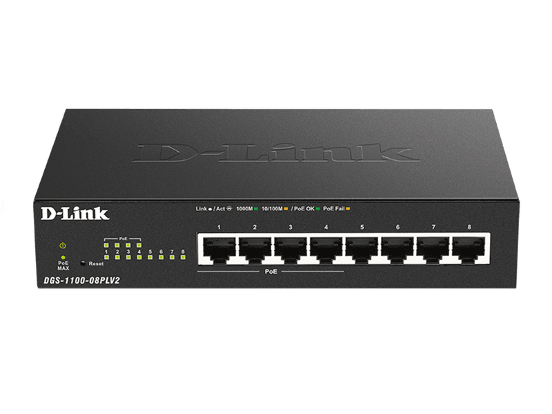 D-Link 8-Port Gigabit Smart Managed PoE Switch with 4 RJ45 and 4 PoE Ports