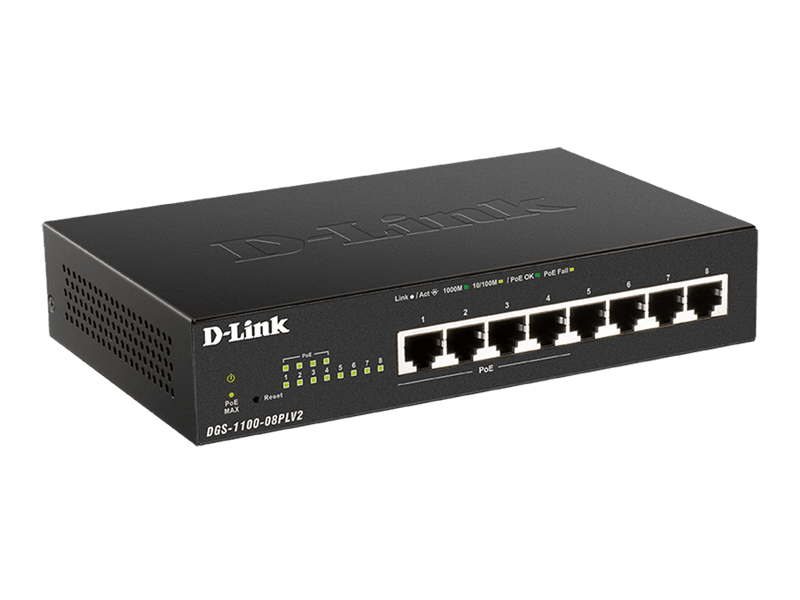 D-Link 8-Port Gigabit Smart Managed PoE Switch with 4 RJ45 and 4 PoE Ports