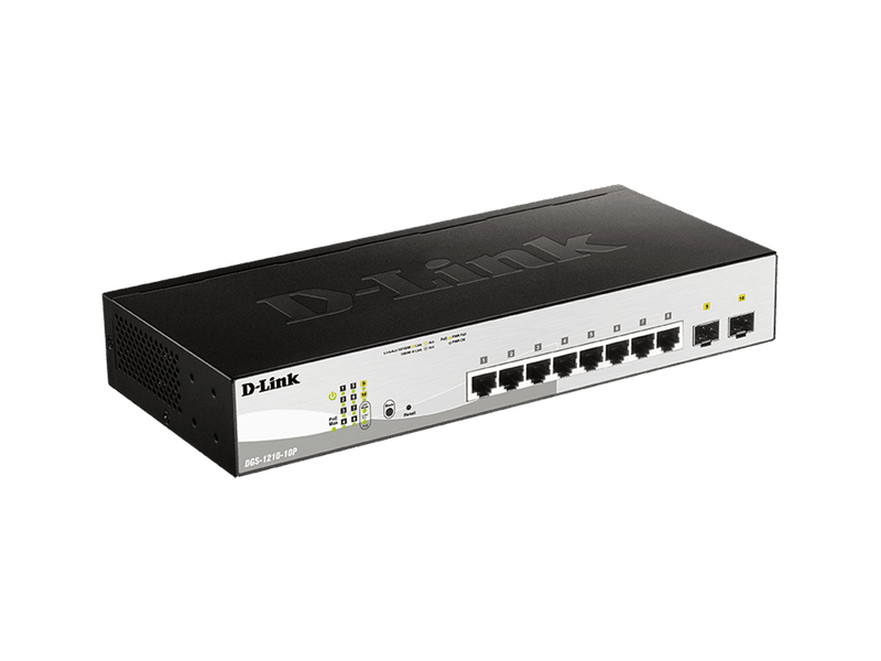 D-Link 10-Port Gigabit Smart Managed PoE Switch with 8 RJ45 PoE and 2 SFP Ports