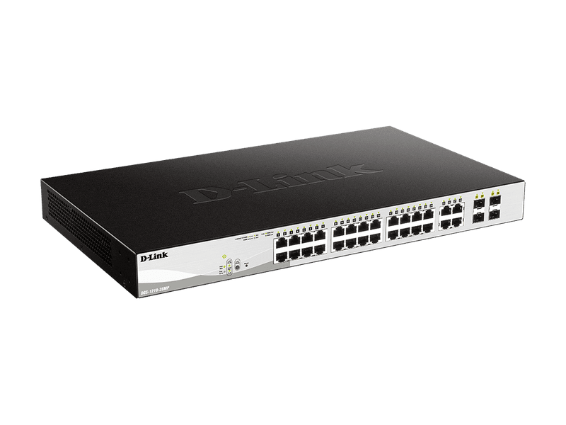 D-Link 28-Port Gigabit Smart Managed PoE Switch with 24 PoE and 4 RJ45/SFP Combo Ports