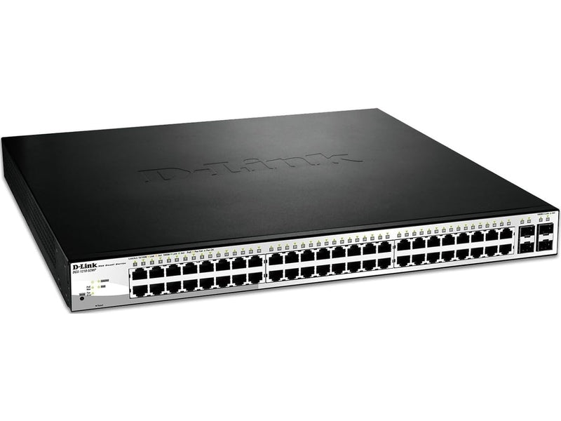 D-Link 52-Port Gigabit Smart Managed PoE Switch with 48 PoE and 4 GbE/SFP Combo Ports