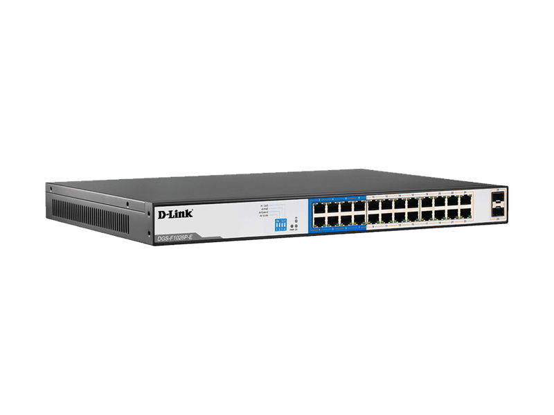 D-Link 26-Port Unmanaged PoE Switch with 24 RJ45 PoE and 2 SFP Ports