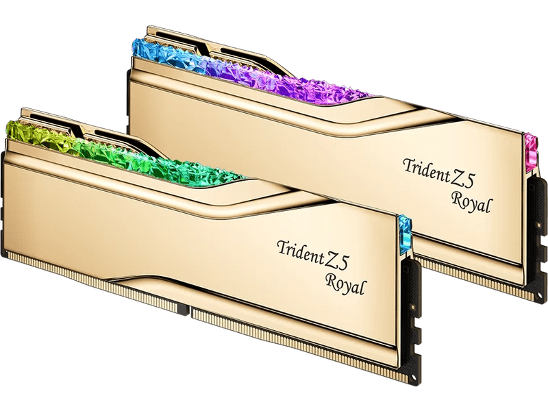 G.Skill Trident Z5 Royal RGB 48GB 2x 24GB DDR5-7200 CL36-46-46-115 Memory Gold