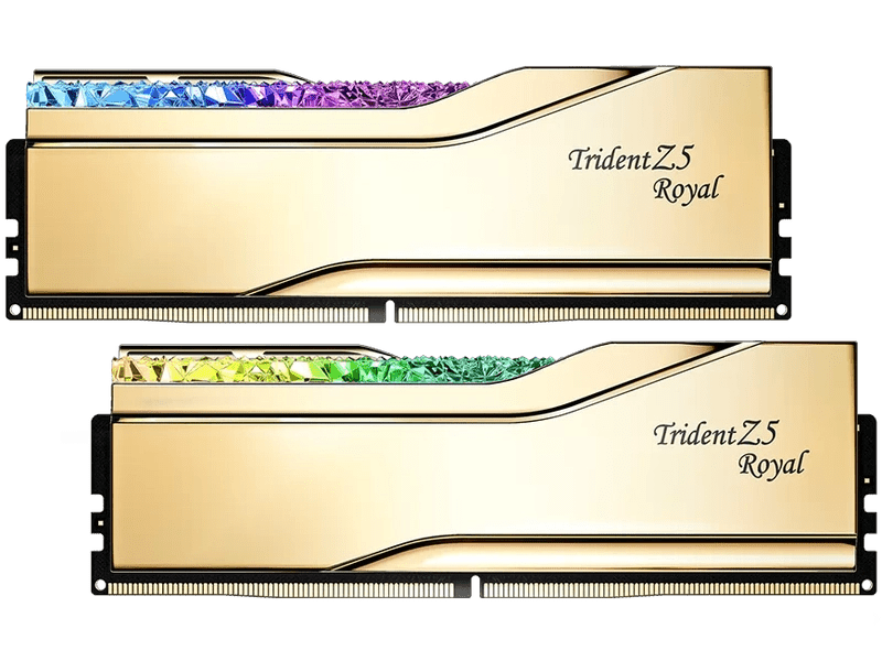 G.Skill Trident Z5 Royal RGB 48GB 2x 24GB DDR5-8000 CL40-48-48-128 Memory Gold