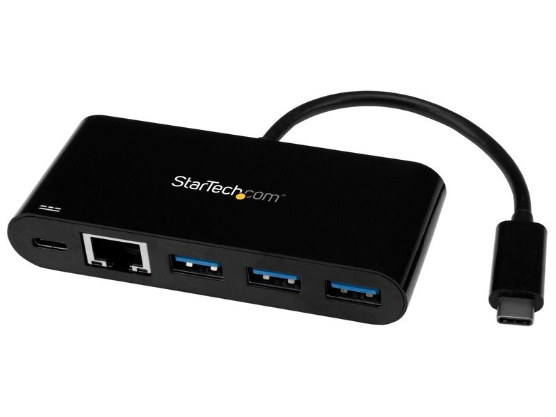 StarTech 3 Port USB-C Hub USB-C 1 USB 3 RJ45 60W PD