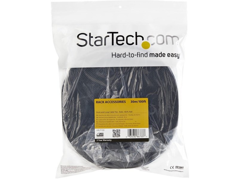 StarTech Hook-And-Loop Cable Management Tie Cable Wrap 25 FT. Roll