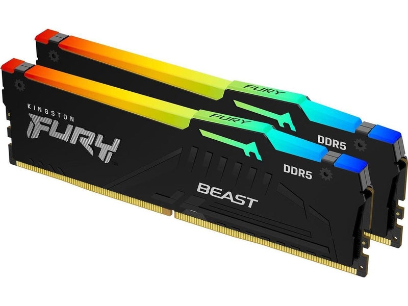 Kingston FURY Beast RGB 64GB 2x 32GB DDR5 6000MHz Memory - Black