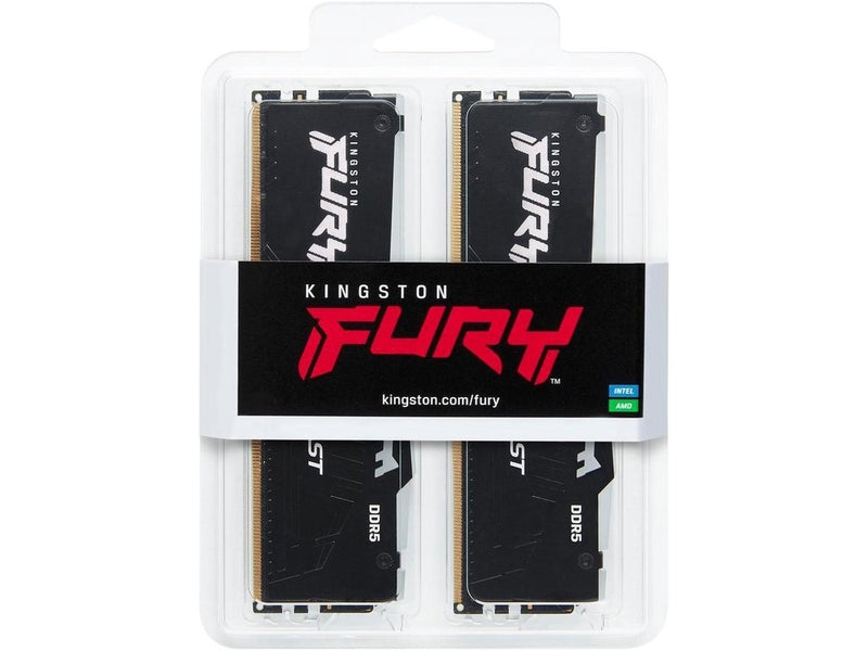 Kingston FURY Beast RGB 64GB 2x 32GB DDR5 6000MHz Memory - Black