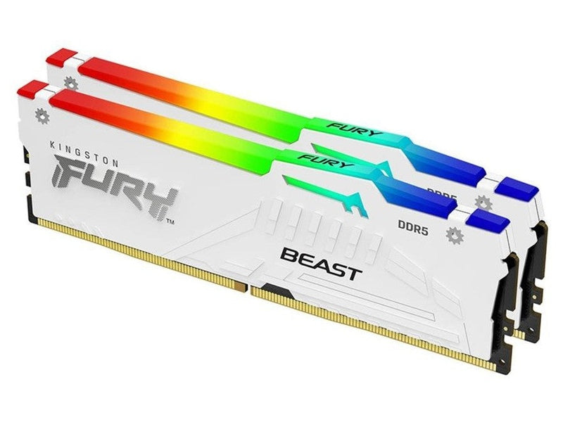 Kingston FURY Beast RGB 64GB 2x 32GB DDR5 6000MHz Memory - White